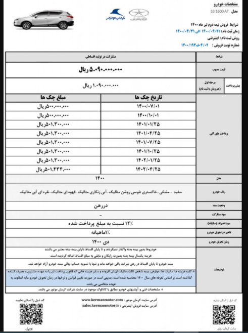 جک S۵ جدید آمد/ آغاز فروش اقساطی ۳ خودرو کرمان موتور +جدول
