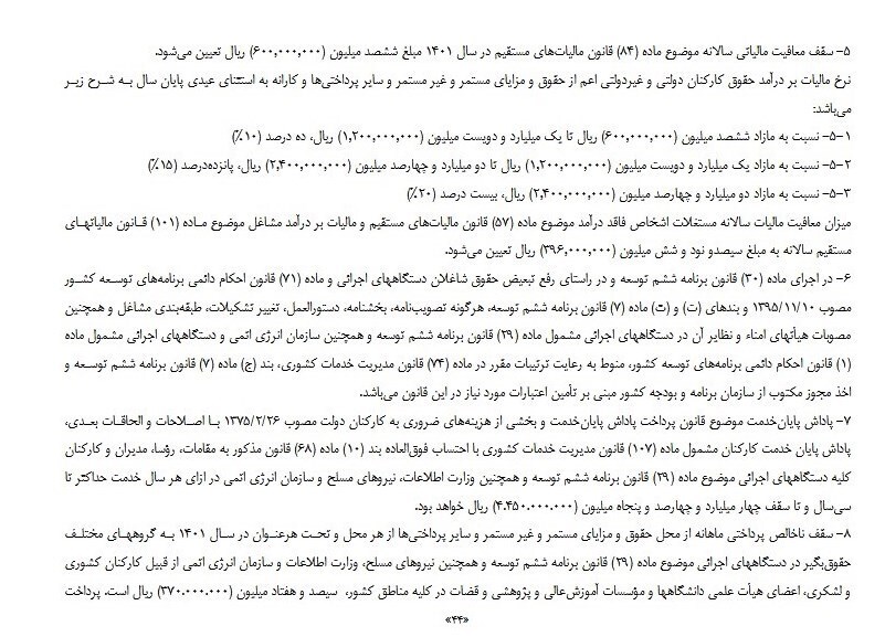 جزئیات بودجه ۱۴۰۱| حقوق زیر ۵ میلیون تومان از مالیات معاف می&zwnj;شود