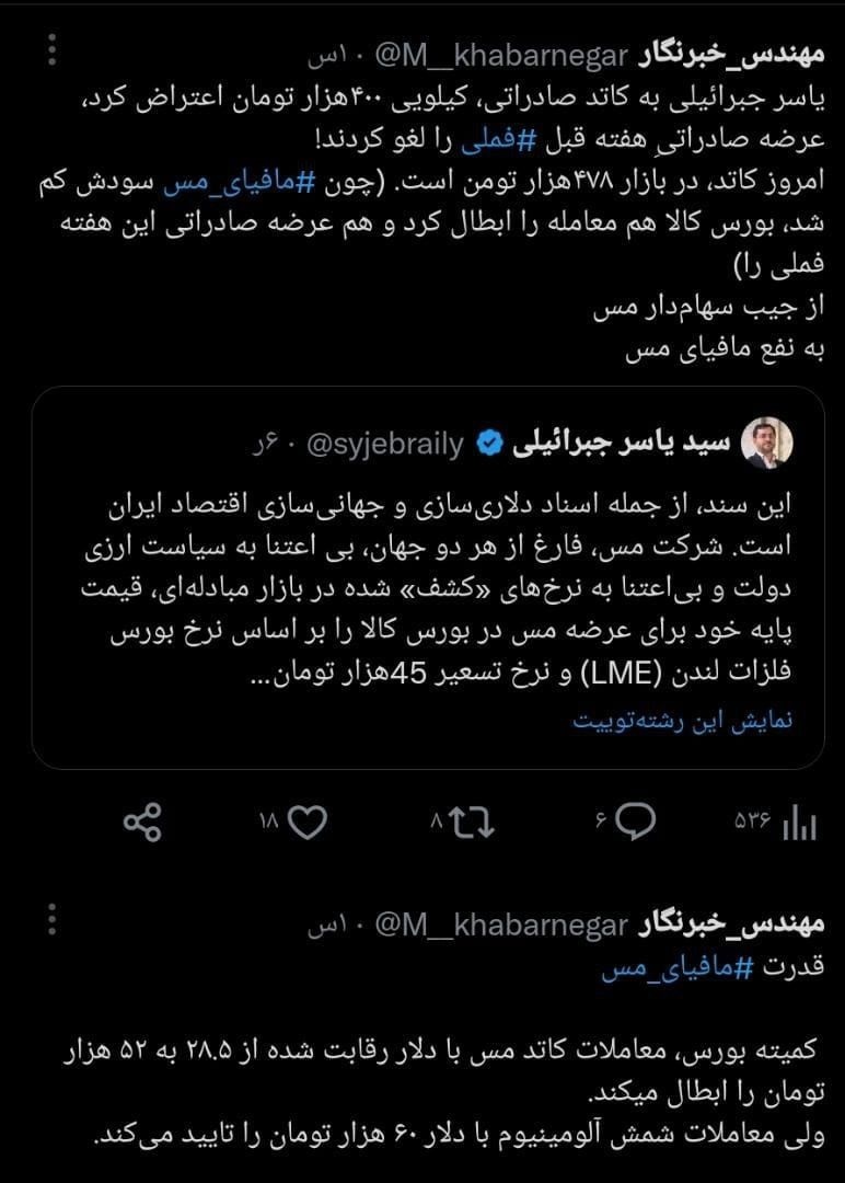 مافیای مس گریبانگیر معاملات بورسی