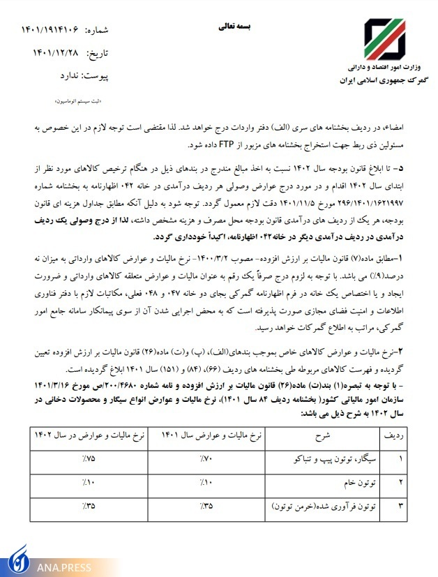 مالیات بر ارزش افزوده واردات کالا&zwnj;های اساسی مجددا به ۹ درصد افزایش یافت+ عوارض واردات انواع کالا