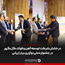 درخشش شرکت توسعه آهن و فولاد گل‌گهر در جشنواره ملی نوآوری برتر ایرانی