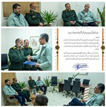 تقدیر فرمانده ناحیه مقاومت بسیج شهرستان مبارکه از محسن پروان مدیرعامل نسوز ایران