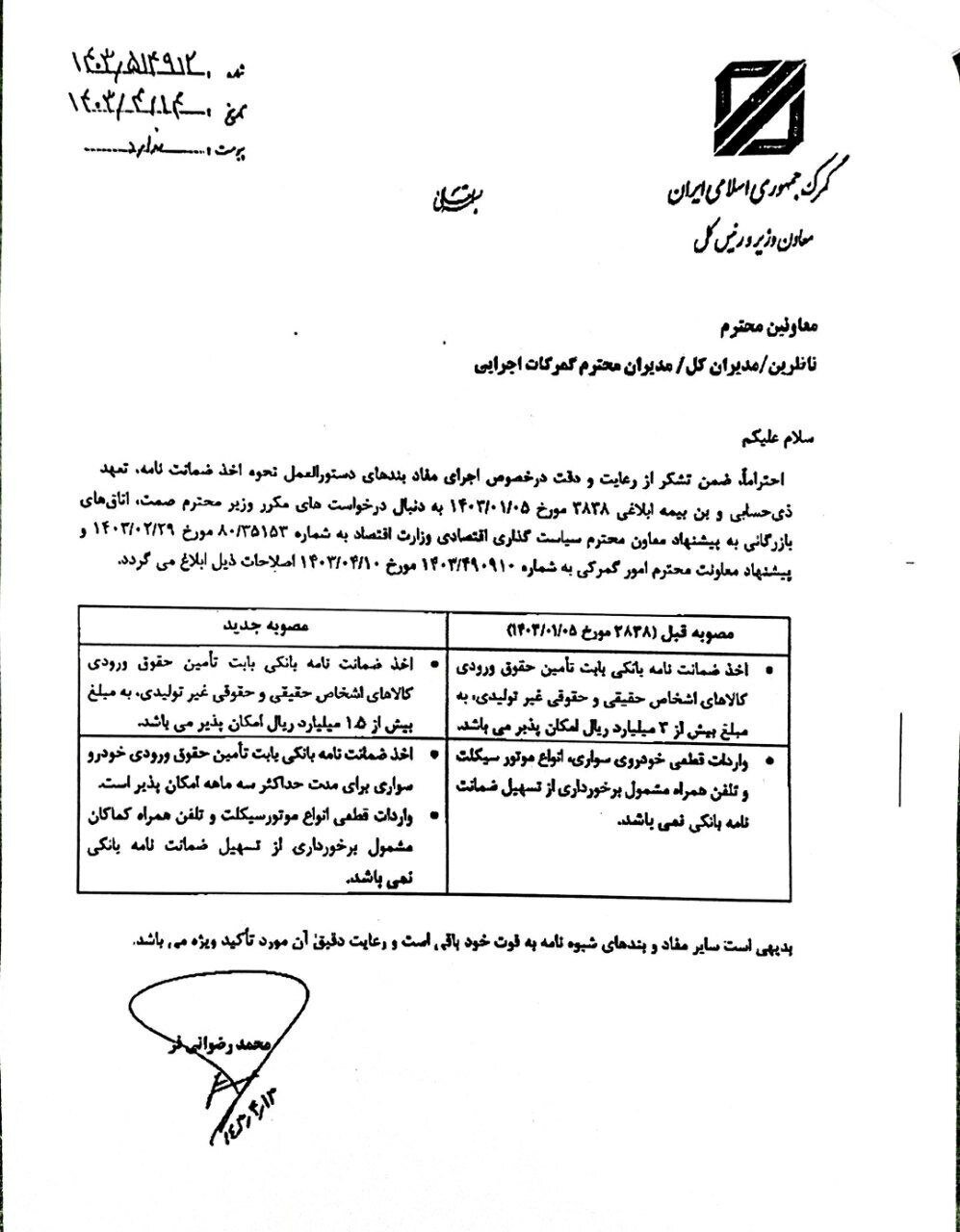 دستورالعمل ضمانت‌نامه‌های بانکی اصلاح شد؛ واردات خودرو با ضمانت‌نامه
