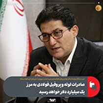 صادرات لوله و پروفیل فولادی به مرز یک میلیارد دلار خواهد رسید/ درخواست‌مان از فولاد مبارکه تسهیل زنجیره تامین مواد اولیه است