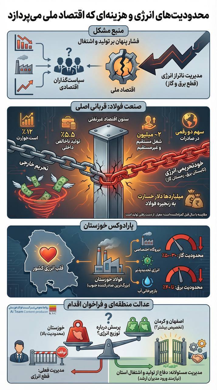 خودتحریمی انرژی؛ بهای سنگینی که صنعت و اشتغال میپردازد خودتحریمی انرژی؛ بهای سنگینی که صنعت و اشتغال میپردازد